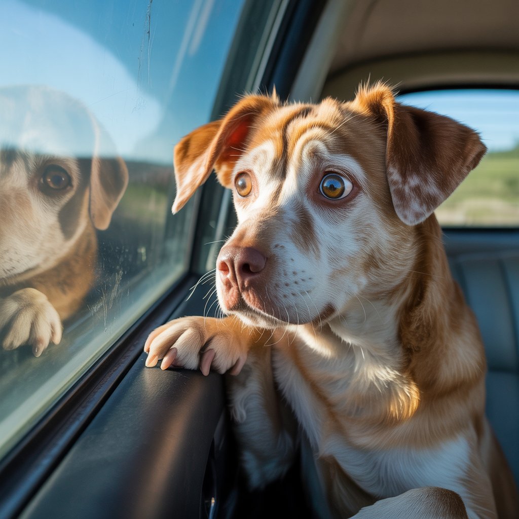 Anxious dog showing stress signs