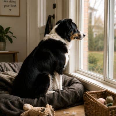 Calm golden retriever relaxing at home — Milo, the rescue dog who started it all