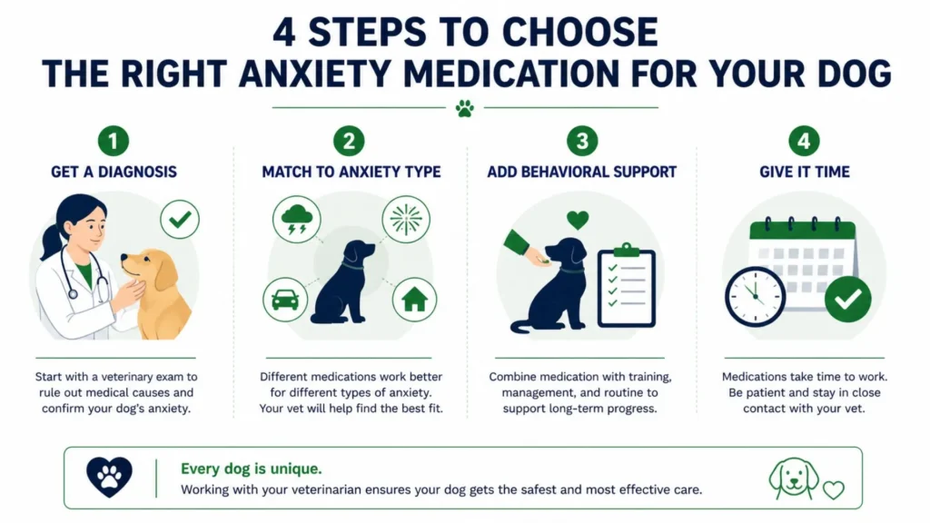 4 steps to choose the right anxiety medication for your dog infographic