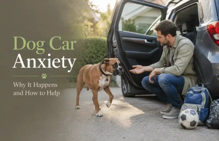 Dog car anxiety causing a nervous dog to hesitate before entering the vehicle