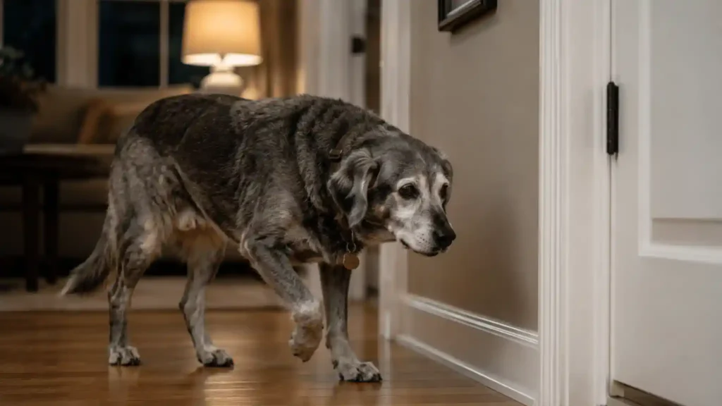 signs of anxiety in senior dogs - pacing and restlessness