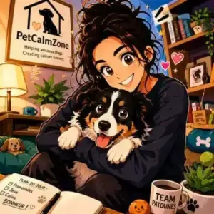 Happy dog with its owner