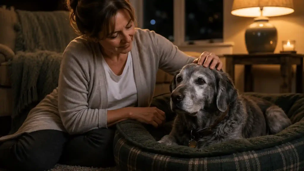 helping a senior dog with anxiety - calm bedtime routine