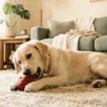 How to stop your dog from chewing — dog safely chewing a KONG toy