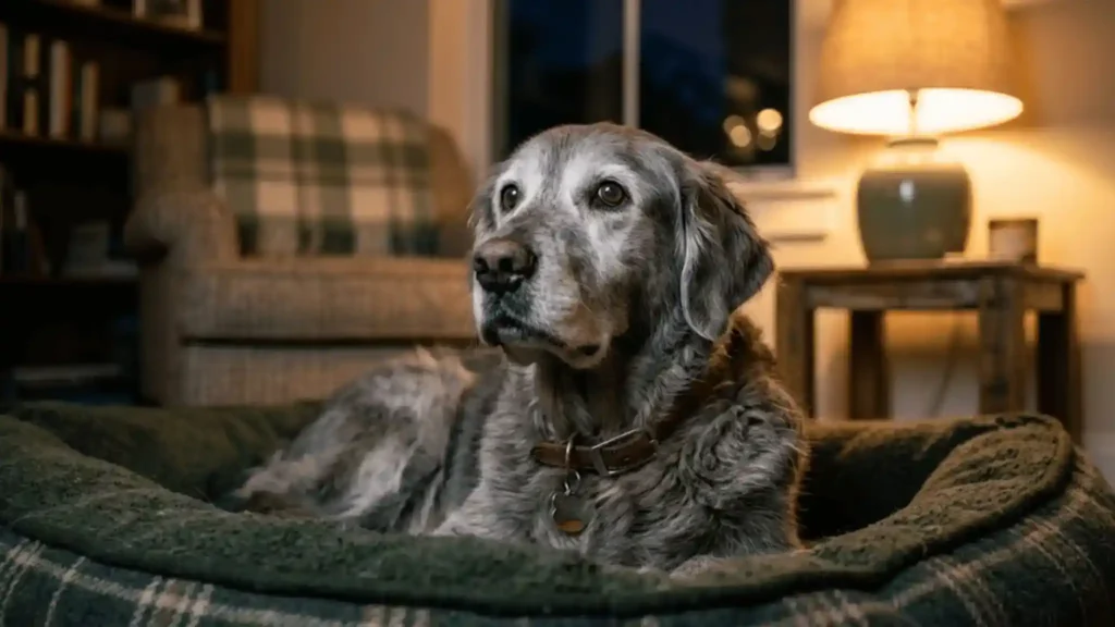 senior dog anxiety - older golden retriever restless at night
