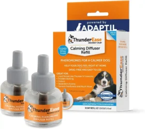 ThunderEase calming diffuser refill bottles and box