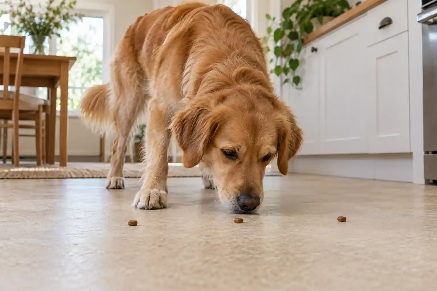 How to build confidence in a dog with a simple treat search on a nonslip floor